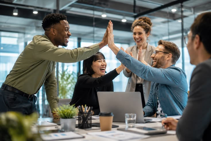 Placeholder: diverse team in a meeting